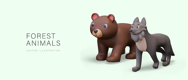 Vector concepto de animales forestales modelo de diseño de categoría concepto de estudio de la naturaleza