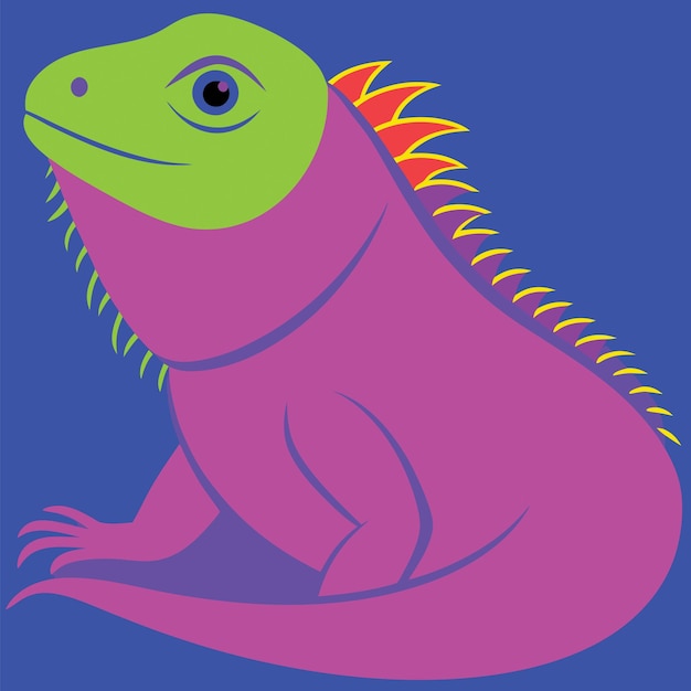 Concepto de animales Iguana en PNG plano Ilustración vectorial Diseño abstracto geométrico