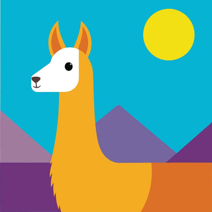 Vector concepto de animales llama en png plano ilustración vectorial diseño abstracto geométrico