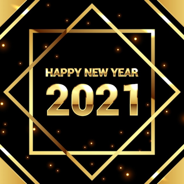 Concepto de año nuevo dorado 2021