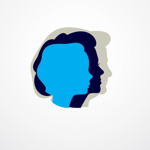 Concepto de años de edad de vida de la mujer, tiempo de vida, períodos y ciclo de vida, envejecimiento, maduración y envejecimiento, categorías de una generación y edad. Vector icono clásico simple o diseño de logotipo.