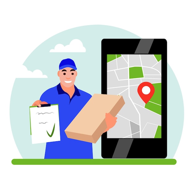 Concepto de aplicación de entrega