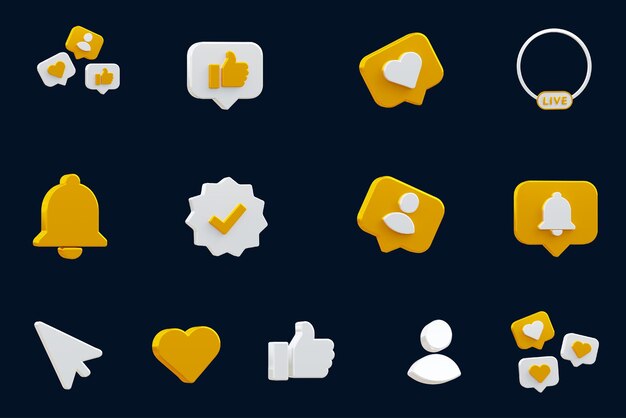 Concepto de aplicaciones de comunicación social en línea de plataforma de redes sociales 3D