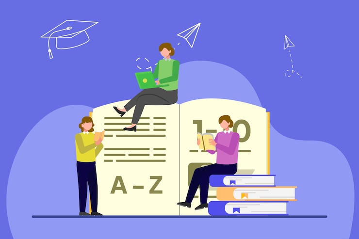 Vector concepto de aprendizaje de adultos ilustración vectorial plana de colores aislada