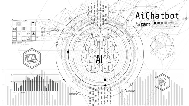 Concepto de aprendizaje automático y cerebro tecnológico