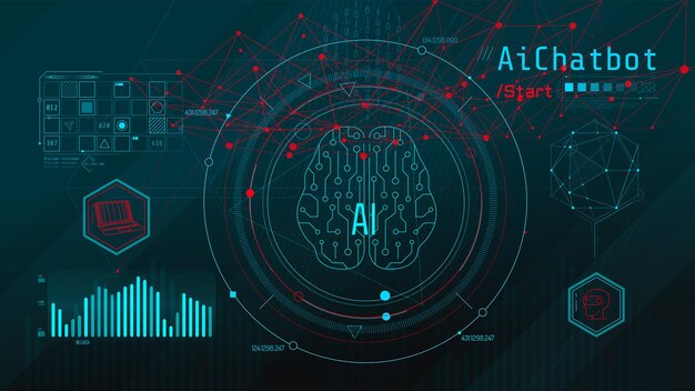 Concepto de aprendizaje automático y cerebro tecnológico