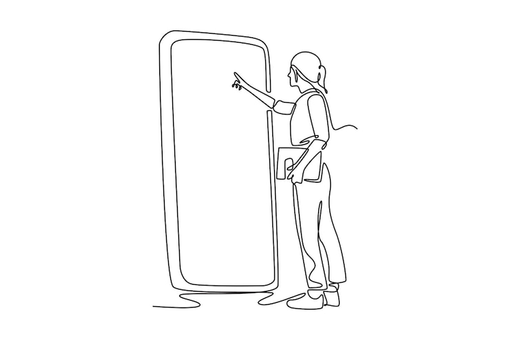 Vector concepto de aprendizaje del estudiante diseño de dibujo de línea única ilustración gráfica vectorial