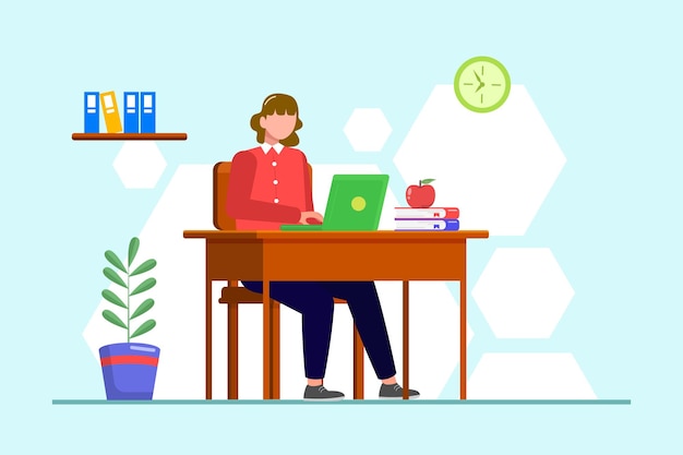 Concepto de aprendizaje del estudiante Ilustración vectorial plana de colores aislada