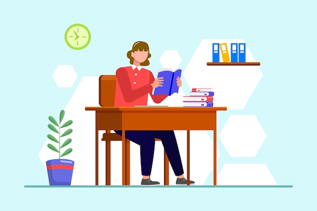 Concepto de aprendizaje del estudiante Ilustración vectorial plana de colores aislada