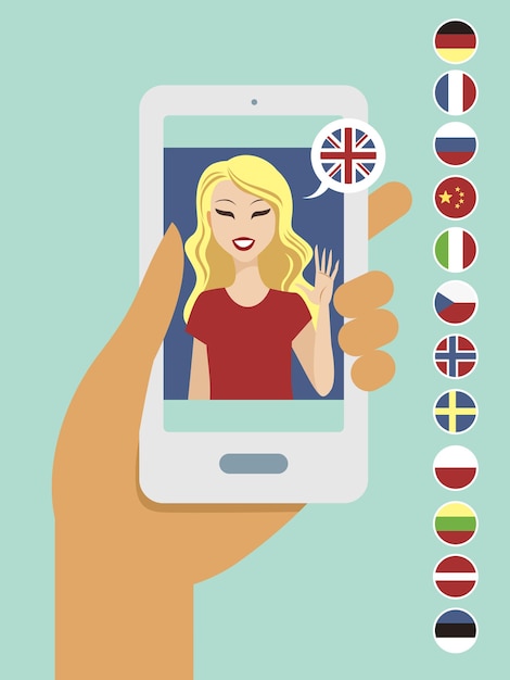 Concepto de aprendizaje de idiomas en línea