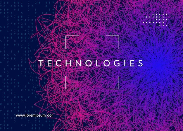 Concepto de aprendizaje profundo. Fondo abstracto de tecnología digital. Inteligencia artificial y big data. Tecnología visual para plantilla de pantalla. Telón de fondo geométrico de aprendizaje profundo.