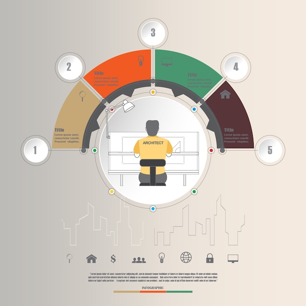 concepto de arquitecto de infografía