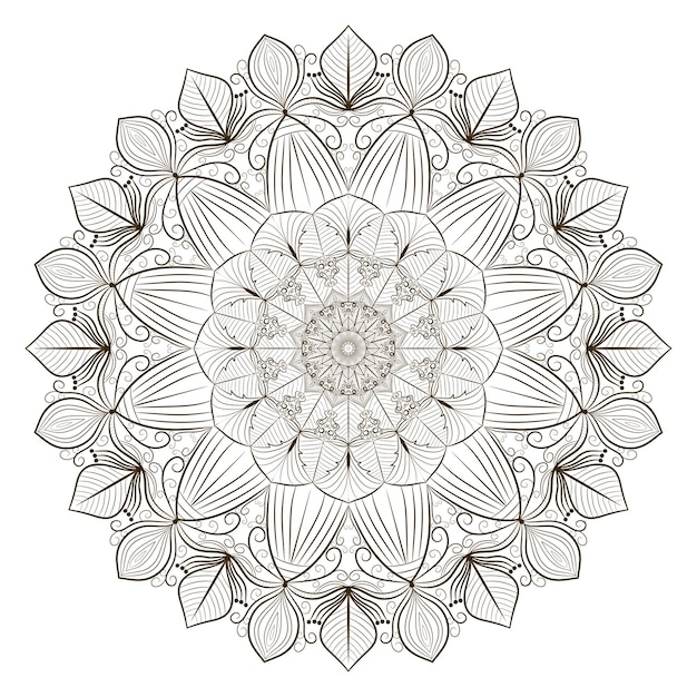 Concepto de arte de línea mandala