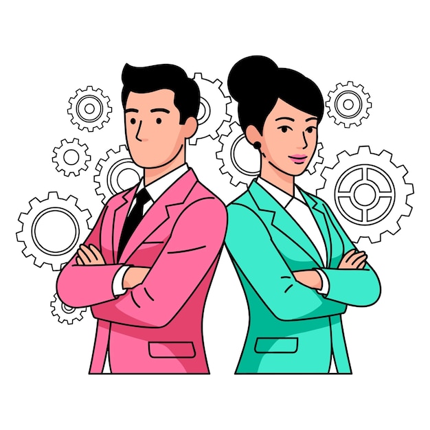 Concepto de asociación empresarial de vectores planos