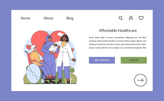 Concepto de atención médica asequible equipo de atención multicultural que ofrece apoyo compasivo a diversas