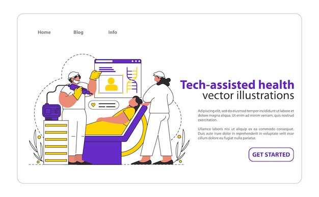 Concepto de atención médica asistida por tecnología un profesional médico futurista interactúa con una interfaz digital