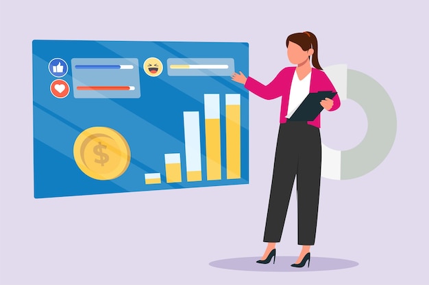 Concepto de auditoría de métricas de referencia de análisis de rendimiento empresarial Ilustración vectorial plana de color