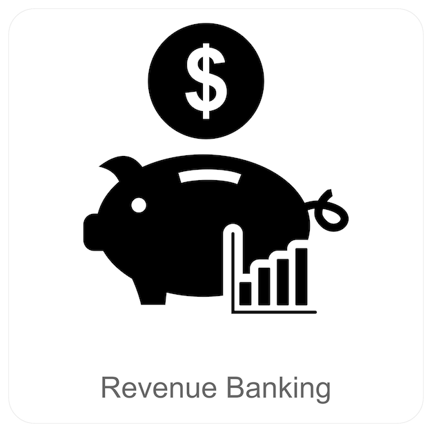 Concepto de banca de ingresos y icono bancario