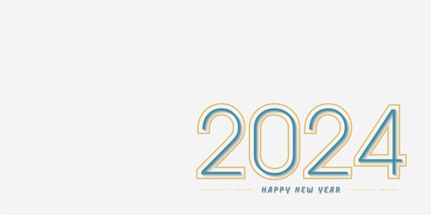 Con un concepto de bandera limpio y números esponjosos para la celebración del año nuevo de 2024