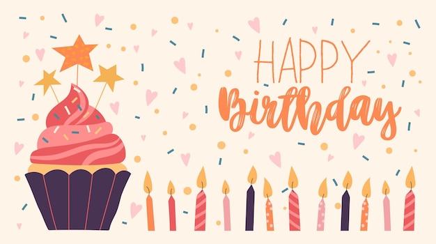 Concepto de banner de cumpleaños