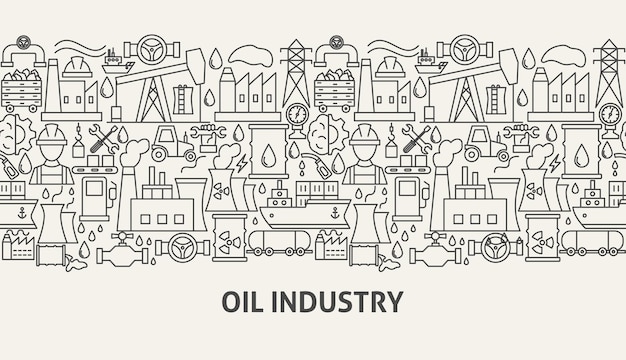 Concepto de banner de la industria petrolera