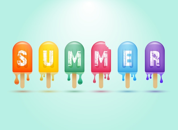 Vector concepto de banner de verano colorido paleta