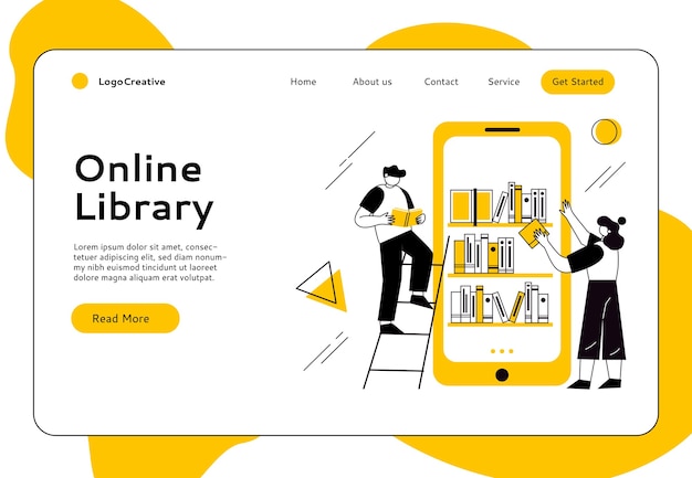 Concepto de biblioteca de libros en línea