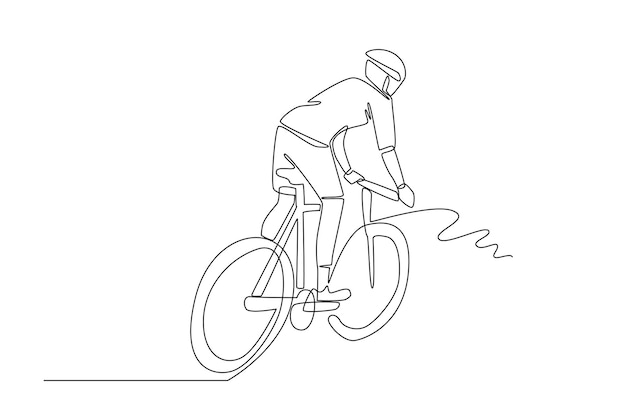 Concepto de bicicleta de una línea. Ilustración de bicicleta de línea simple.