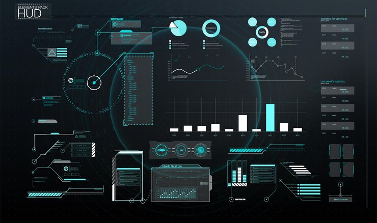 Vector concepto de big data diseño de plantilla de panel de administración de usuario de dashboard. panel de administración de análisis. diseño de plantilla de panel de administración de usuario de tablero. panel de administración de análisis.