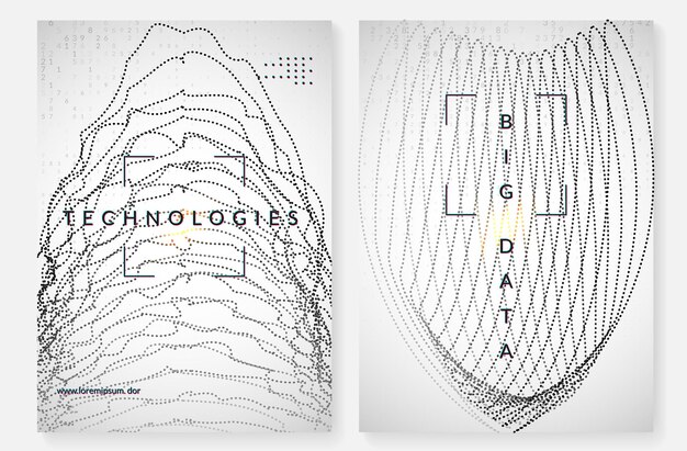 Concepto de big data. fondo abstracto de tecnología digital. inteligencia artificial y aprendizaje profundo. tecnología visual para la plantilla de interfaz. telón de fondo del concepto de big data geométrica.