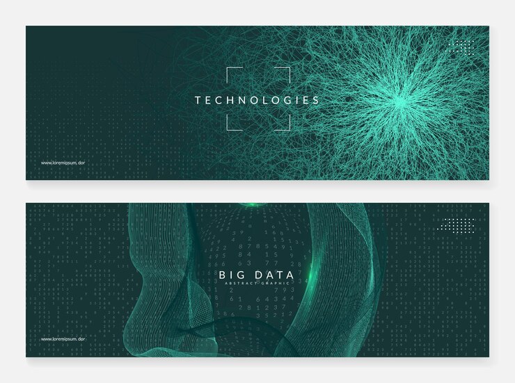 Vector concepto de big data. fondo abstracto de tecnología digital. inteligencia artificial y aprendizaje profundo. tecnología visual para plantilla de red. telón de fondo del concepto de big data futurista.