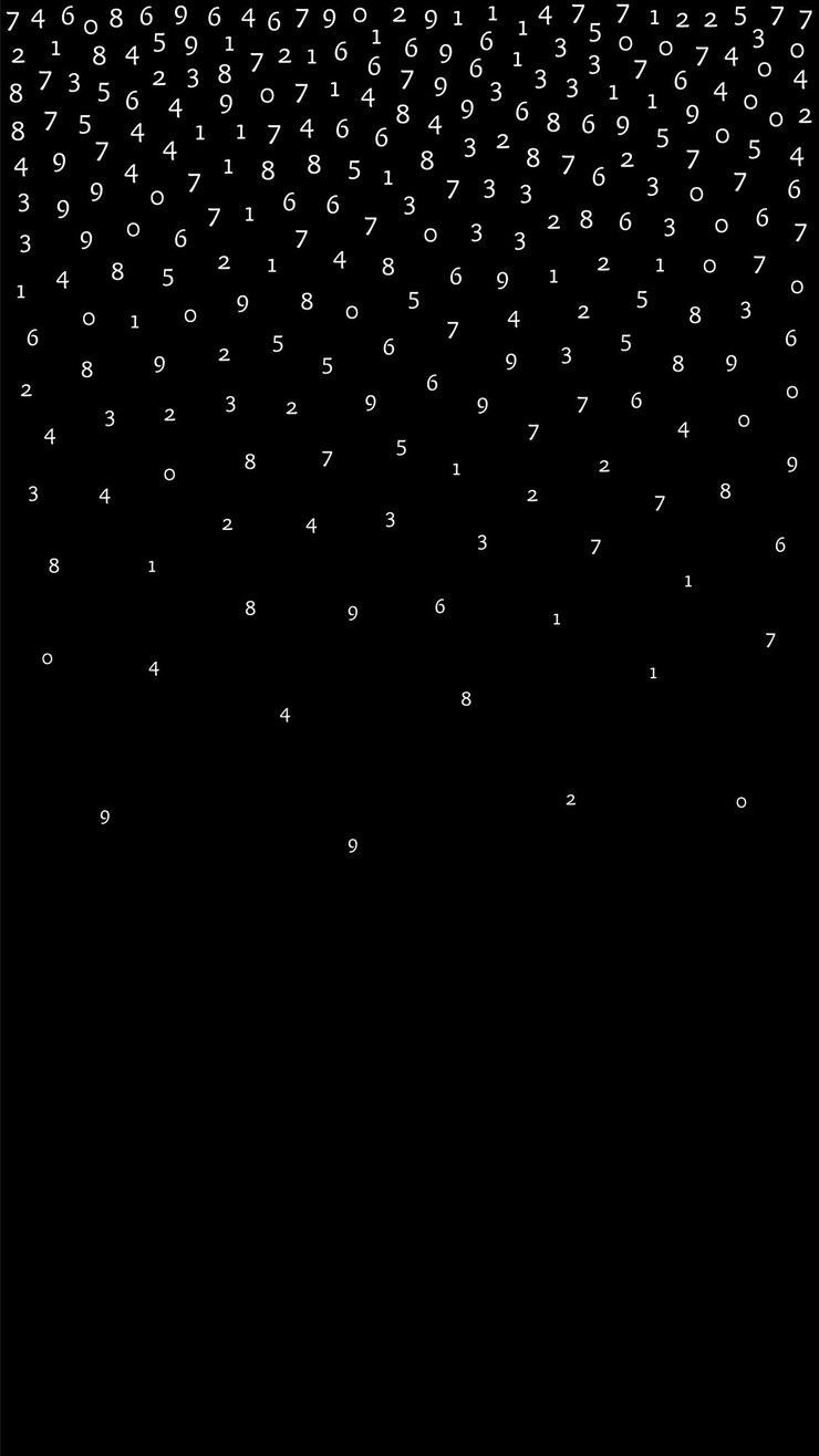 Vector concepto de big data de números que caen dígitos voladores ordenados blancos binarios banner futurista real sobre fondo negro ilustración vectorial digital con números que caen