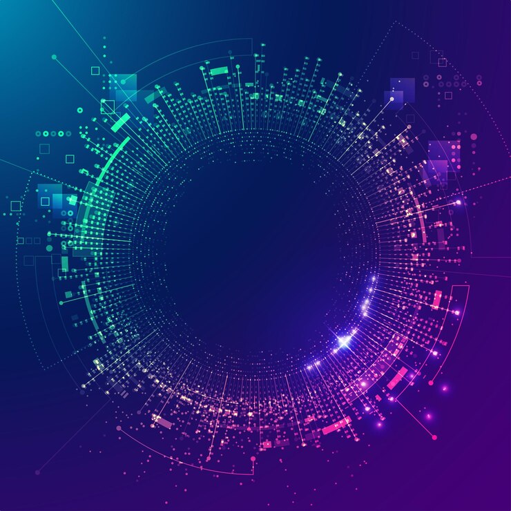 Vector concepto de big data o tecnología de transformación digital gráfico de fondo de tecnología futurista