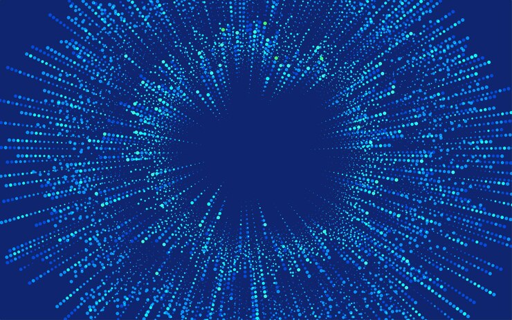 Vector concepto de big data o transformación digital, gráfico de elemento de onda azul futurista