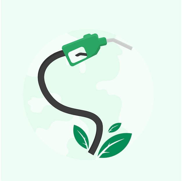 Concepto de biocombustible de vector de web con combustible de hoja de boquilla y
