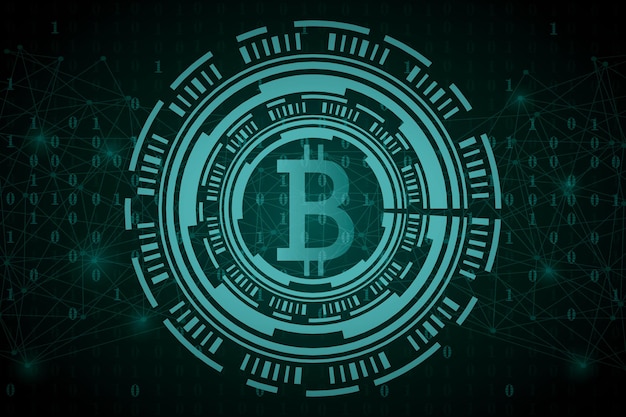 El concepto de bitcoin en el fondo