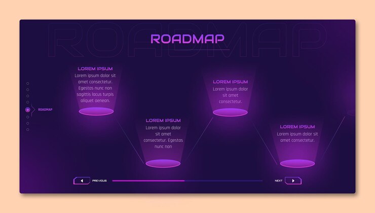 concepto de blockchain de hoja de ruta vectorial