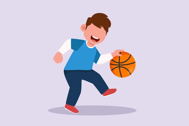 Concepto de bola de canasta Ilustración vectorial plana de colores aislada