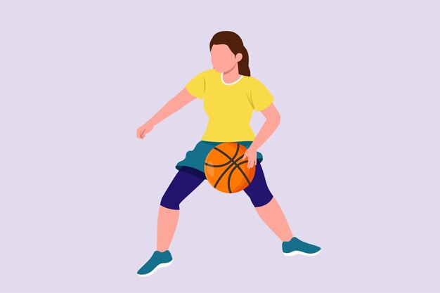 Concepto de bola de canasta Ilustración vectorial plana de colores aislada