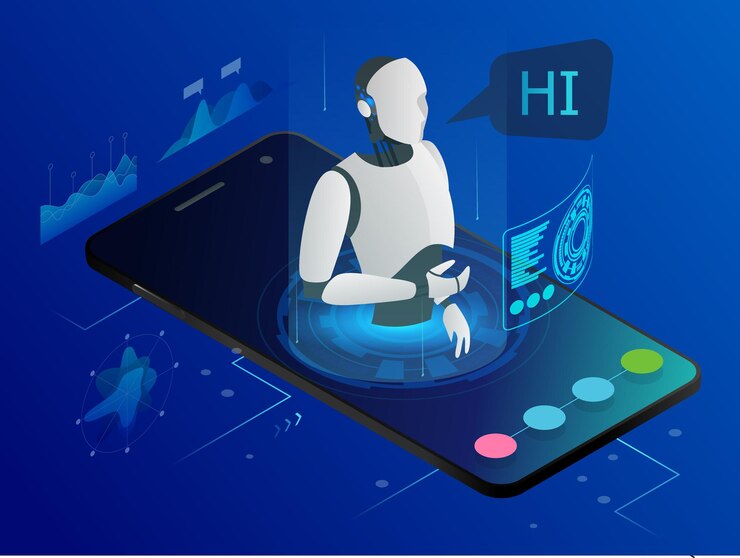 Vector concepto de bot de profesor de ciencia isométrica. inteligencia artificial, conocimiento experiencia inteligencia aprender. tecnología e ingeniería. pancarta de formación en línea.
