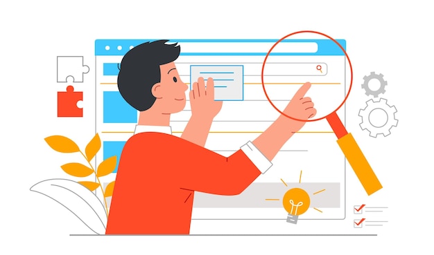 Concepto de búsqueda web | Vector Premium