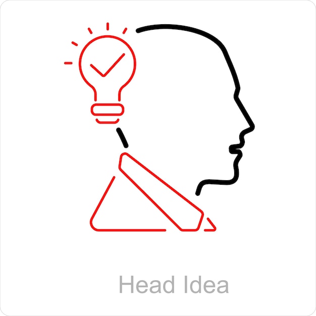 Concepto de cabeza e icono de idea