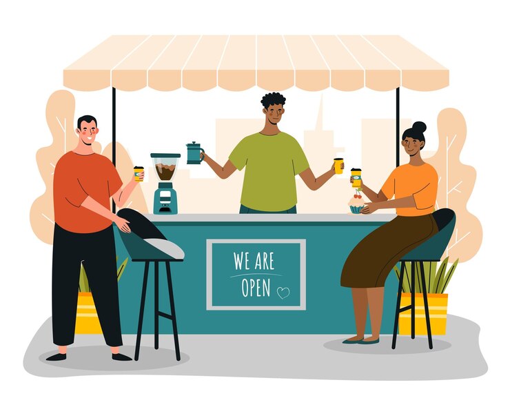 Vector concepto de cafetería