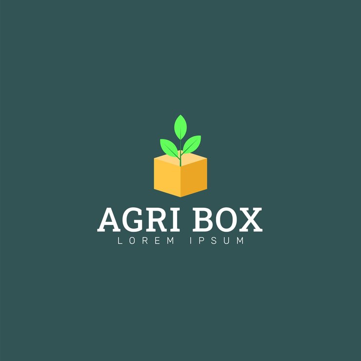 concepto de caja de cultivo logo templete