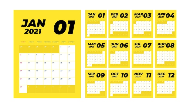 Concepto de calendario anual