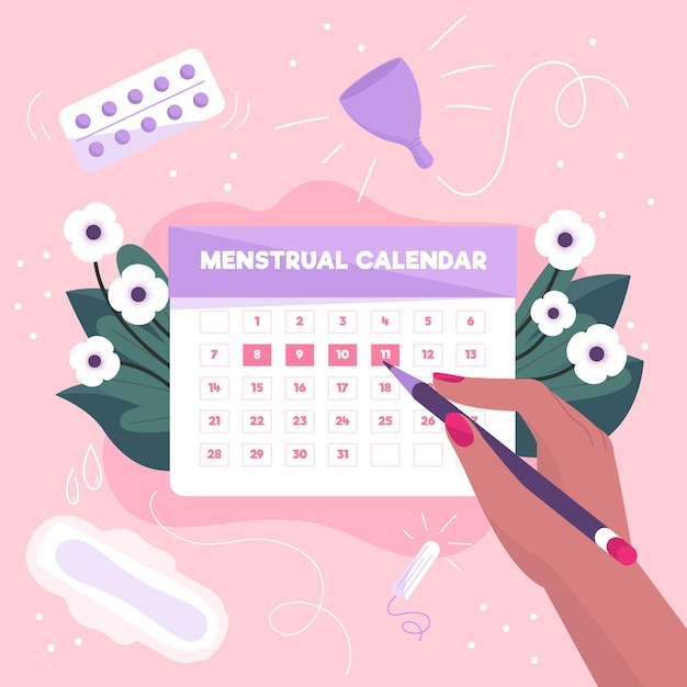 Concepto de calendario menstrual