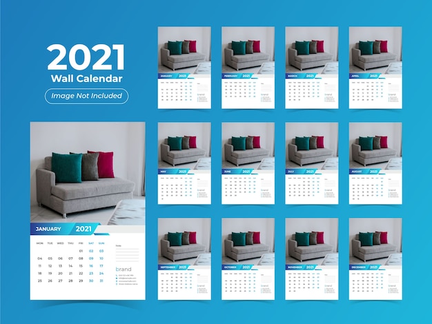 Vector concepto de calendario de pared anual