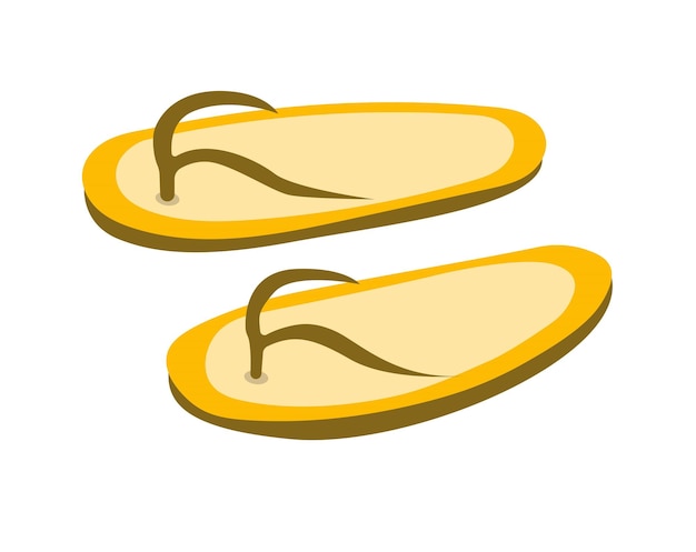 Concepto Calzado chanclas amarillas zapatos Esta ilustración presenta un par de chanclas amarillas