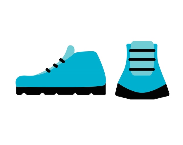Concepto Calzado tractor azul botas con cordones zapatos Esta ilustración es un diseño de dibujos animados de vector plano