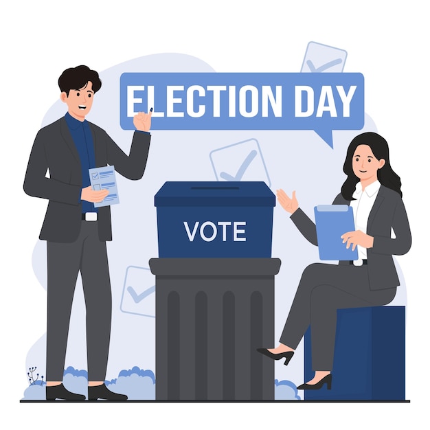 concepto de campaña electoral que destaca la democracia electoral y la participación política